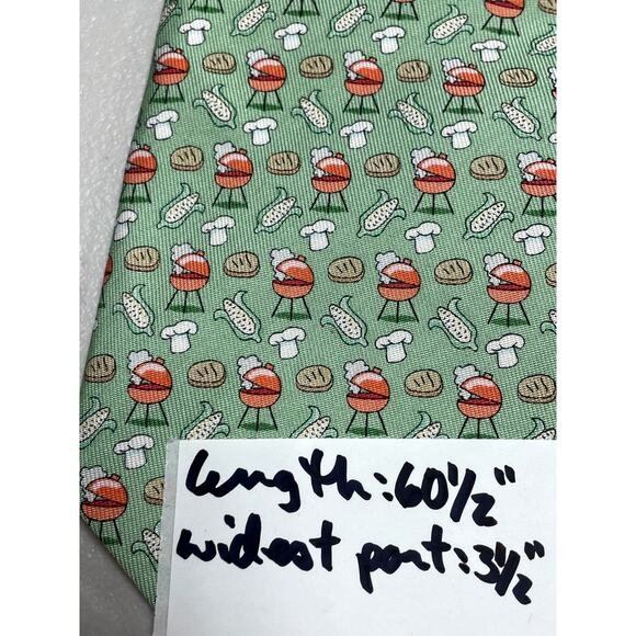 VINEYARD VINES Bundle of 2 Men's Neck Ties 100% Silk Rose Grill Corn Burger - Picture 7 of 16